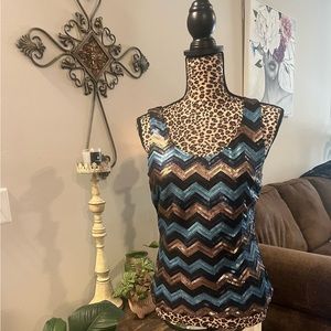 Sequin Sleeveless Blouse